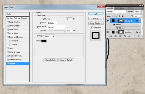 آموزش ایجاد افکت مهرلاستیکی در فتوشاپ